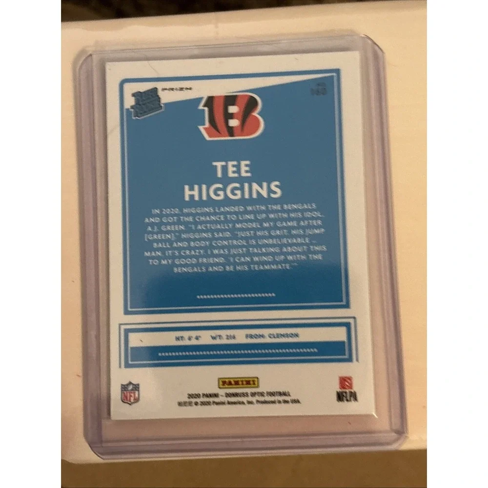 2020 Panini Donruss Optic - Rated Rookies Blue Scope Prizm #160 Tee Higgins (RC)